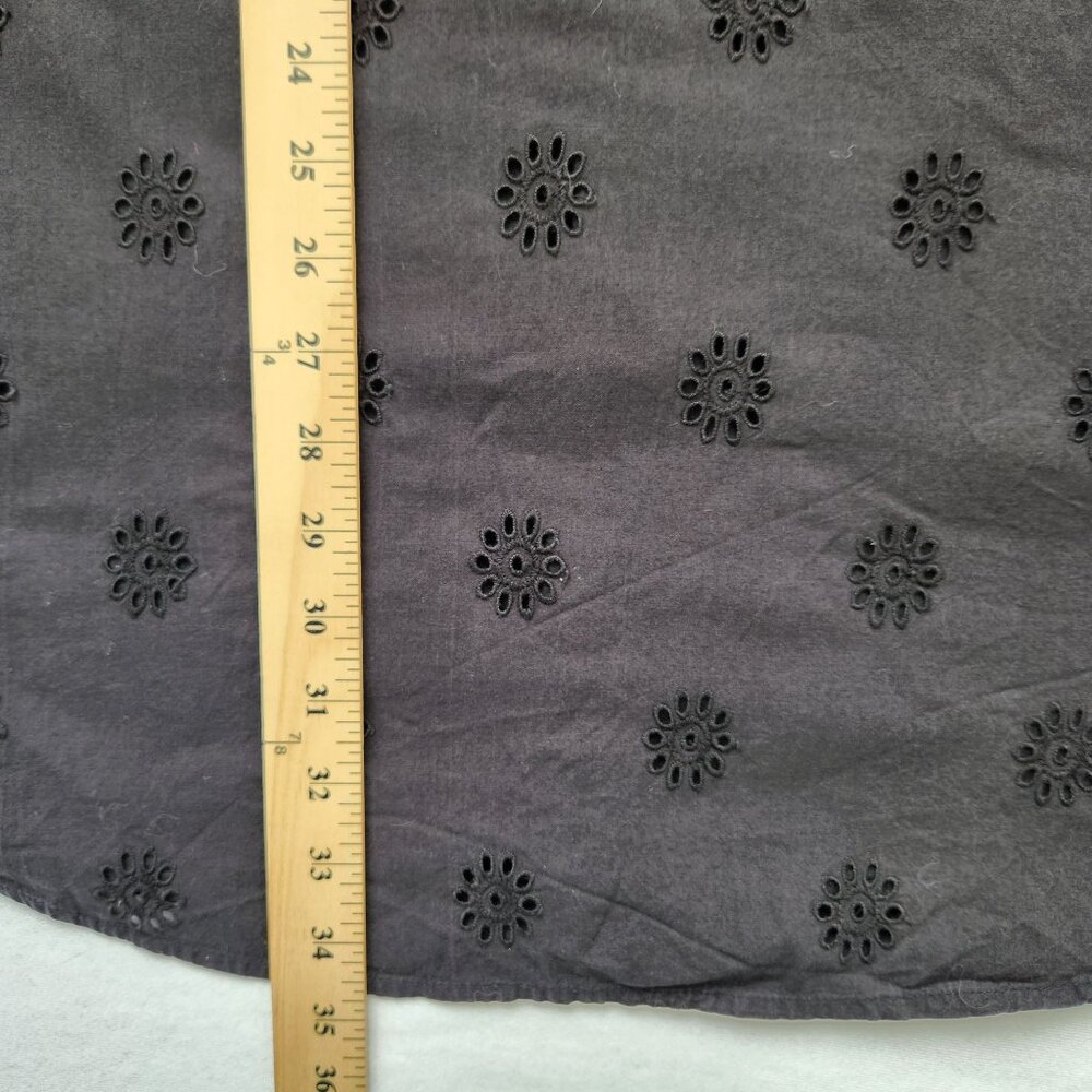 Vineyard Vines Black Sleeveless Eyelet Cotton Shirt Dress Feminine Preppy Cute - Picture 11 of 11